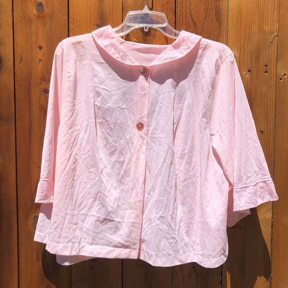 Vintage 70s pink silk cape - Picture 1 of 2